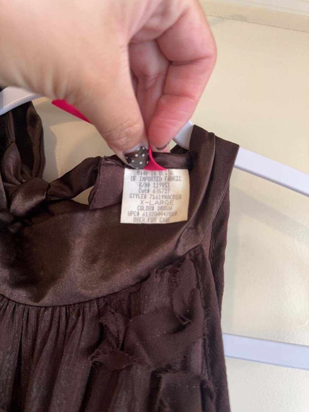 Heart Soul Brown Floral Applique Halter Top Size XL - Picture 3 of 6